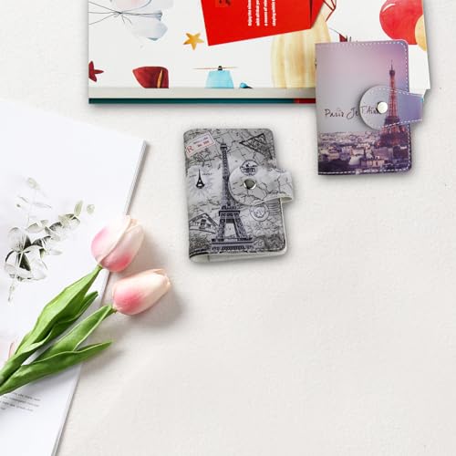 2 Pcs Credit Card Holder and business card holder，Sd Card Holder Each Has 26 Card Organizers, 2024 New Credit Card Holders book for Men and Women. - color: Iron tower