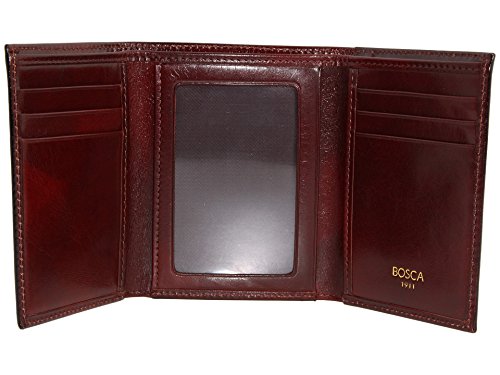 Bosca Men's Double I.D. Trifold - color: Dark Brown