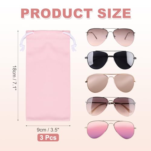 PATIKIL Sunglasses Pouch, Microfiber Eyeglass Case Soft Eyeglasses - color: Pink