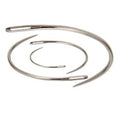 4 Pcs Silver Curved Leather Sewing Needles, Heavy Duty, Set for Weaving, Crafts and Repairing