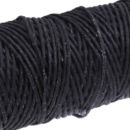 2PCS Waxed Thread, Wax String Waxed Twine Waxed Linen Thread Leather Yarn Waxed Thread for Leather Wax Thread for Leather Sewing 150D 50m (Black) - color: Black