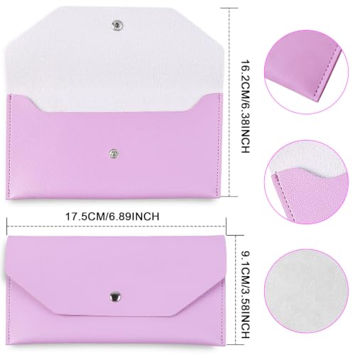 BLMHTWO Cash Wallets for Women - Reusable Leather Cash Envelope Wallet for Budgeting, Billing (Deep Purple) - color: Deep Purple