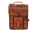 jaald Genuine Leather Messenger Bag Vintage Laptop Crossbody Bag Satchel Man Purse Shoulder Bag for man woman office bag - style: 15 Inches Brown