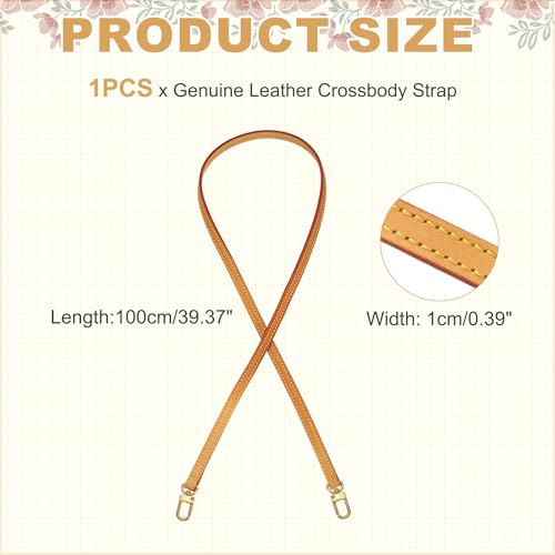Genuine Leather Replacement Bags - Thin Short Shoulder Straps Genuine Leather Crossbody Strap, [for Handbag] - color: Orange, size: 23.6 Inch