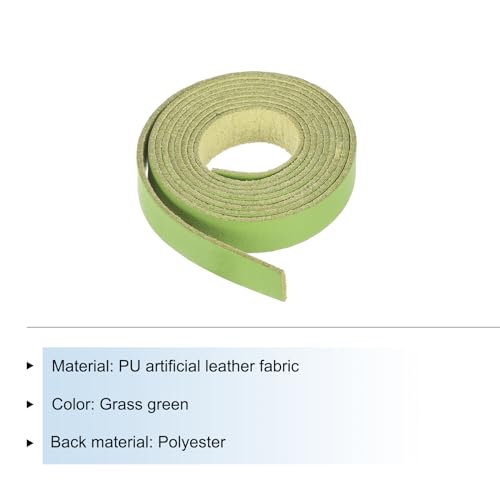 MECCANIXITY Leather Straps Strip Belt 1.2cm(0.5" Width) 100cm(40" Length) Leather Strips String Green for DIY Craft, Jewelry, Key Chains - color: Green, size: 1.2cm x 100cm