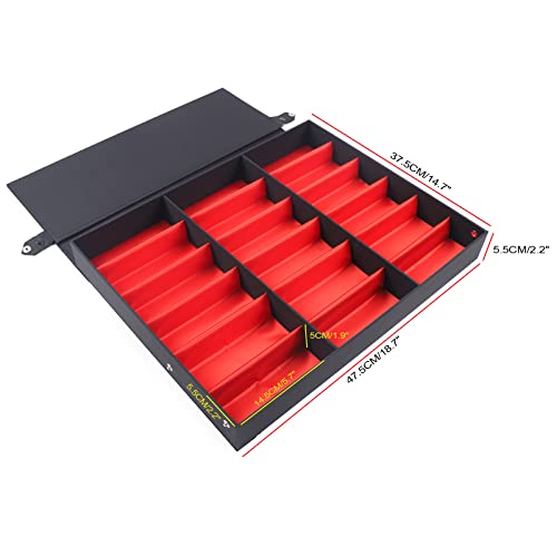 18 Slot Sunglasses Organizer Multi Display Case Jewelry Collection Case for Jewelry Collection sunglass glass watch - color: Black Red