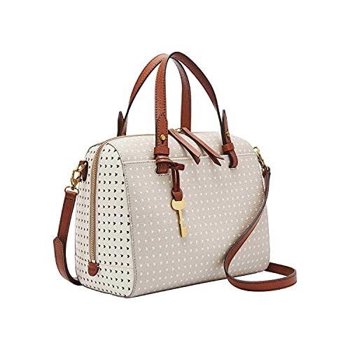 Fossil Women's Rachel Satchel Purse Handbag for Women - color: Beige, Brown