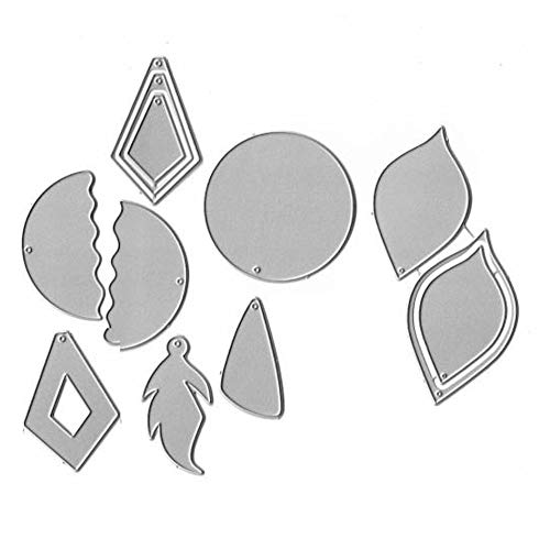 9Pcs Set Die Cuts - Earring Drop Tassel Teardrop Diamond Flower Leaf Feather Earring Cutting Dies for Card Making, Leather, Paper, DIY Crafts