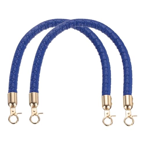 PATIKIL 2 Pcs Braided Purse Straps, 15.7 Inch Leather PU Braided Purse Replacement Handle with Metal Buckles for Handbag Underarm Bags Tote, Blue - color: Blue