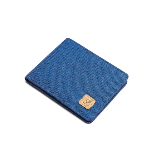 Lanyani Minimalist Fabric Wallet Bifold RFID Blocking - color: Blue