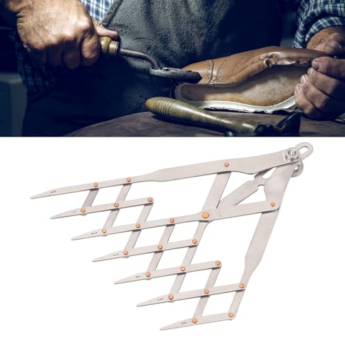 Expanding Sewing Gauge, Equal Distance Leather Belt Quick Mark, Equidistant Measuring Marking Drapery Guide Ruler, Equally Spacing Isometric Divider Ruler Tool (7 Teeth with Lock - style: 7 Teeth with Lock Function