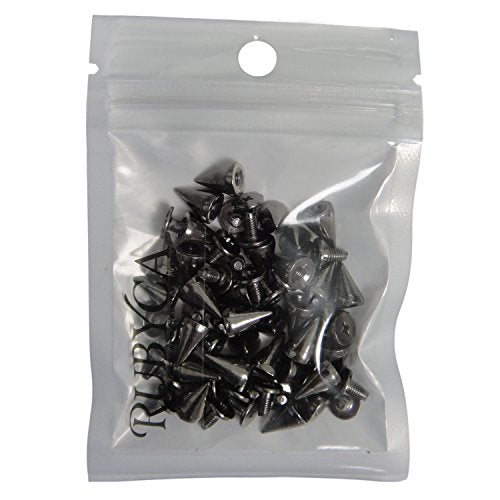 RUBYCA 1000 Sets 10MM Black Gunmetal Color Bullet Cone Spike Stud Metal Screw Back DIY Leather-Craft - color: Black, size: 1000 PCS
