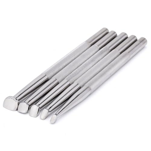 Singring Leather Stamping Tool Beveling Set 5Pcs Undercut Checkered Stamps Stainless Steel Carving DIY LeatherCrafts Kit (Checkered Beveler)