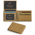 RUNBOX Wallet for Men -Slim Rfid Leather Mens Bifold Novelty Wallets 2 ID Window With Gift Box Men's Accessories - color: Shepherd Khaki