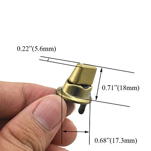 HAHIYO Twist Purse Closure Turn Locks Clip Clasps Easy Install with Online Instructions Picture for Wallet Briefcase Clutch Handbag Book 1.4 Inch Length Metal Sturdy Antique Brass 2 Sets with Washers - size: 1.4 inch length Antique Brass