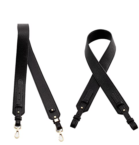 Grain Leather Purse Strap Adjustable Crossbody Replacement Straps for Handbags Monk Head Screws Detachable - color: Black-long Type, size: Silver Clasps