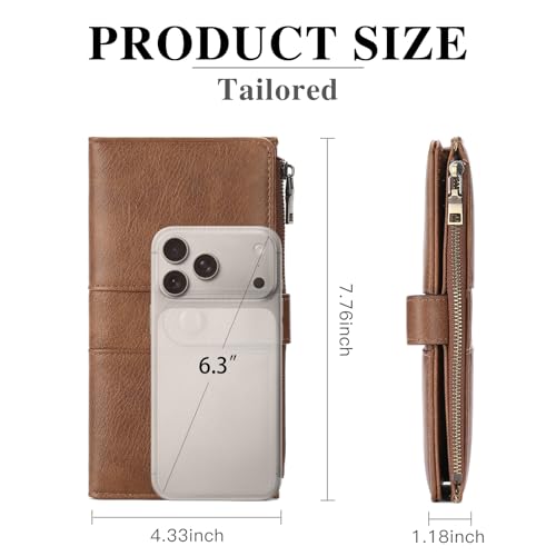GOIACII Leather Womens Wallet RFID Slim Card Holder Wallets Brown - color: A05 Brown
