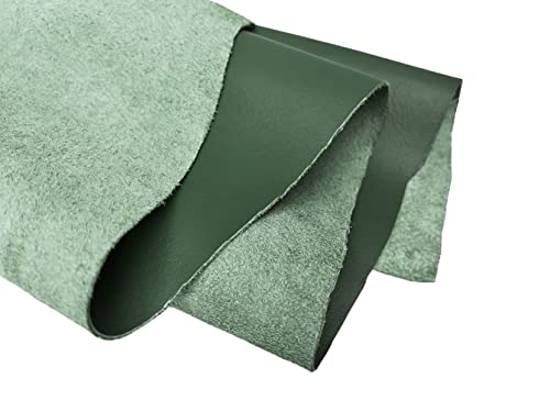 2 Pieces of Dark Green 14x20 Inch Genuine Leather Pieces Real Cowhide Full Grain Sheets for Crafting Leatherworking Leathercraft Repair Crafts Offcuts TPS13526 - color: 2 Pieces of 14x20 Inch (Dark Green)
