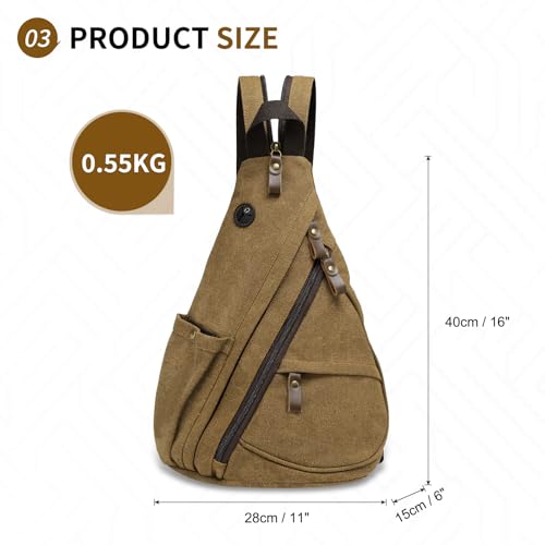 Crossbody Bag for Women Men - Small Sling Backpack 3-in-1,Coffee - color: Coffee