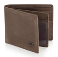 Stealth Mode Leather Bifold Wallet for Men With ID Window and RFID Blocking - color: Taupe