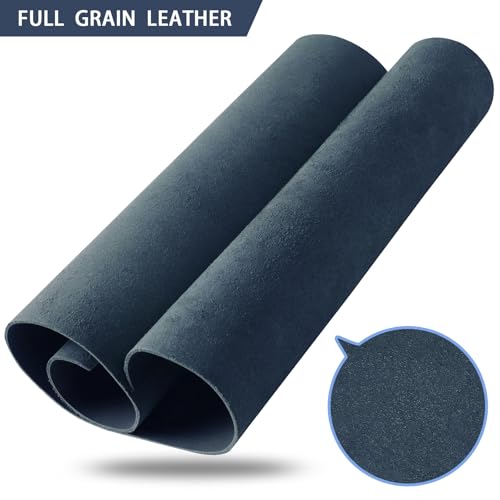RingSun 24''X24'' Blue Leather Sheets for Crafts (2mm), Full Grain Leather Tooling Leather - color: Blue, size: 24''X24''