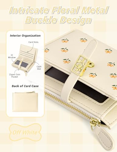 YINHEXI Women's Wallet, Faux Leather, Off White, Water Resistant, 5 Card Slots, 1 Cash Slot, 1 ID Window, 1 Zipper Coin Pocket, Portable, Fashionable, 4.53.71.2 Inch - color: Off White
