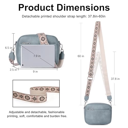 CLUCI Crossbody Bags for Women Crossbody Purses for Women Cross Body Bag Crossbody Purse with Adjustable Wide Strap | Womens Cross Body Bag Purse, Adjustable Wide Strap, Gifts for Women - color: 1-8light Blue