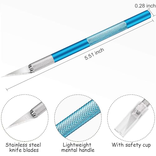 Mudder 15 Pack Exacto Knife Set, Craft Knives Hobby Knife, Blue - color: Blue