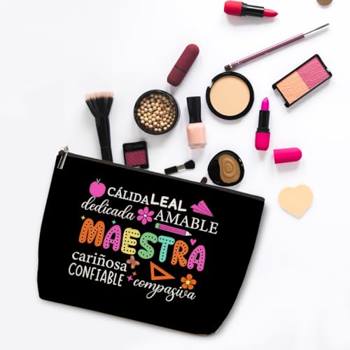 ZHAMEN Thank You Gifts for Teacher, Portable Pouch Makeup Bag Travel Essentials Organizer Cosmetic Bags for Women, Roomy Travel Makeup Toiletries Accessories, Christmas Thanksgiving Gifts for Women - color: Multicolor 1442