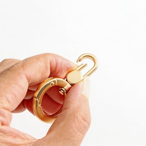 2pcsDouble Opening Snap Hooks,Push Gate Snap Hook Metal Swivel Lobster Claw Clasp Purse,Backpack,Bag Strap,Keyring,Phone case (Matte Gold) - color: Matte gold
