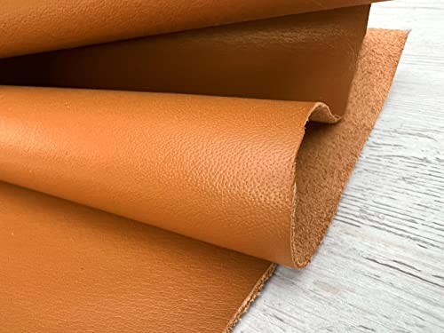 2 Pieces of Tan 14x20 Inch Genuine Leather Pieces Real Cowhide Full Grain Sheets for Crafting Leatherworking Leathercraft Repair Crafts Offcuts TPS13526 - color: 2 Pieces of 14x20 Inch (Tan)