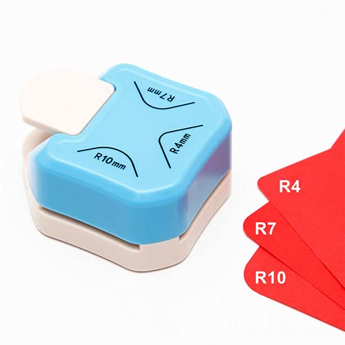 QIQQIKIN Paper Corner Rounder 3 in 1 （R4mm+R7mm+R10mm）， Punches for Crafts， Cutter ，Envelope Punch Board ，Hole Puncher， Laminate, DIY Projects, Photo Cutter,Card Making Scrapbooking and Journaling - color: Blue R4+R7+R10