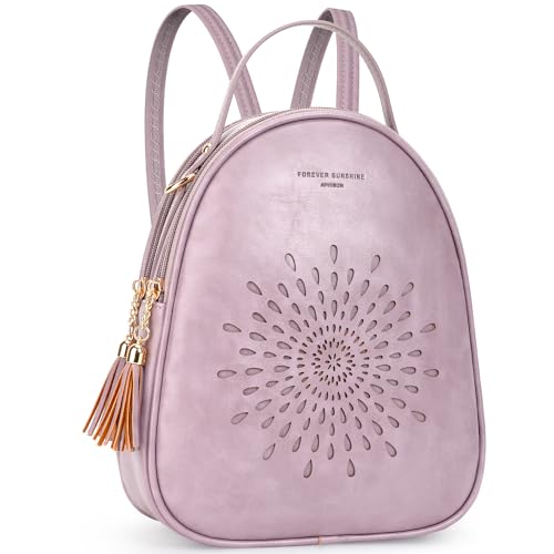 APHISON Small Backpack Purse for Women Cute Mini Backpacks PU Leather Crossbody Shoulder Bags Multifunctional Handbags - color: 08-purple