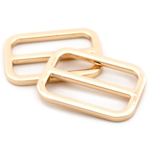 Loosco Flat Metal Adjuster Belt Sliders, 10 PCS Buckle Triglide for Strap Keeper Leathercraft Bag Belt Adjuster (Gold,1 1/4") - color: Gold, size: 1 1/4"