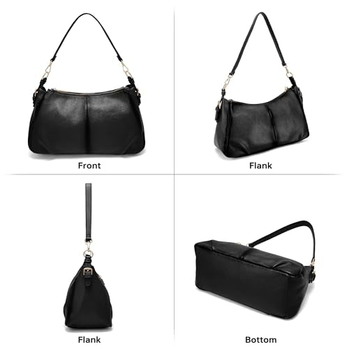 GEMIU Small Shoulder Handbags for Women Satchel Purses Hobo Underarm Bag - color: Black