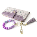 Womens Wallet RFID Blocking Slim Thin Floral Pattern | Card Holder Bifold with Coin Zipper Pocket Long Ladies Wallets for Girls Purple - color: Purple