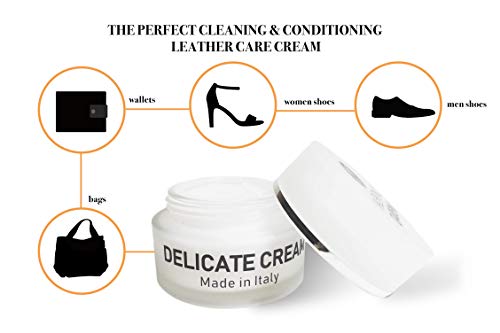 Delicate Leather Cream – Luxury Cleaner & Conditioner for Fine Leather Handbags, Wallets, Shoes & Accessories – Made in Italy