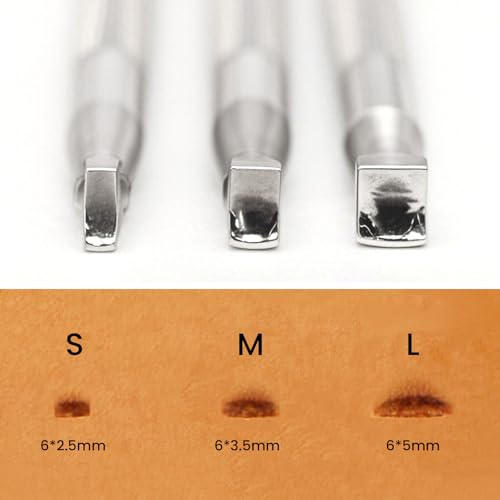 3-Piece Back Beveled Leather Stamps Set - 304 Steel CNC Carved Stamping Tools (5mm/3.5mm/2.5mm) for Realistic Floral, Animal, Portrait Edge Detailing for Leathercraft Beginners & Pros