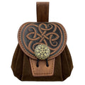 HiiFeuer Medieval Embossed Belt Pouch, Faux Leather Coin Dice Bag | Unisex, Halloween, Ren Faire, LARP,Drawstring Desig, pirate bag, Embossed Pattern,coin pouch,viking cosplay - color: Brown B
