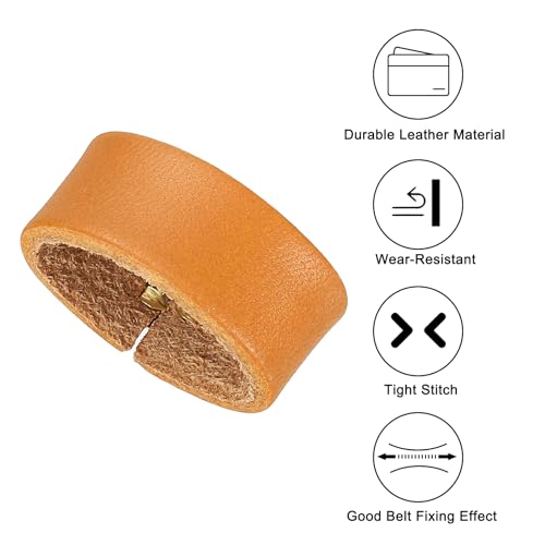 PATIKIL Leather Loop Keeper, Leather Loops Belt Keeper Loops Retainer Straps Replacement, - color: Earthy Yellow, size: 0.9"/1"