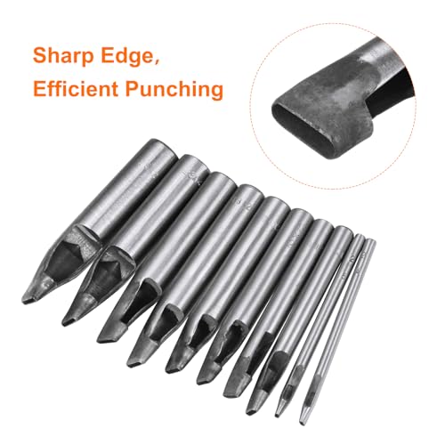 HARFINGTON Leather Oval Hole Punch 19x6mm Belt Hole Puncher Oblong Hollow Punching Cutting Tool for Leather Crafting, Watch Band, Strap, Cloth, Gaskets - size: 19mm x 6mm