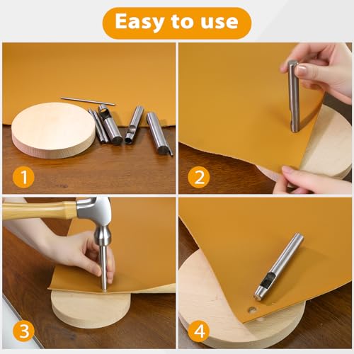 Leather Hole Punch Tool 10mm/0.39inch Round Hollow Hole Punch | Carbon Steel, Leather Hollow Punch Tool for Cutting Leather Craft Watch Rubber Paper Soft Material - size: 10 mm / 0.39 inch