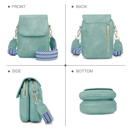 Fashion Small Crossbody Bags for Women Trendy Designer Cell Phone Purses - color: Lightblue