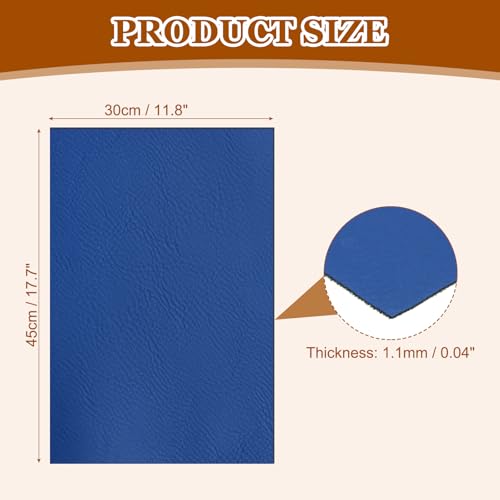 HARFINGTON Laserable Leather Sheets 18" x 12" x 0.04" Non-Adhesive Engraving Leatherette Sheets Laserable Leather Hat Patch for DIY Caps Jackets Backpacks Clothing, Blue/Gold - color: Blue/Gold