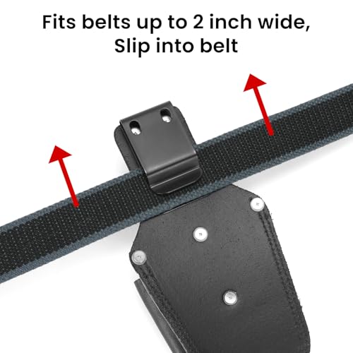 Small Tool Pouch, Genuine Leather Electrician Tool Pouch | 7 Pockets with Metal Tape Chain, Reinforced Rivets, Convenient & Quick Tool Access - color: black-a