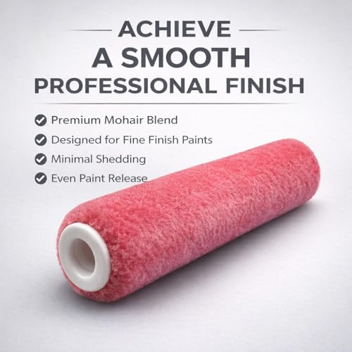 Premium 4-Inch Mohair Mini Paint Roller Covers - 10-Pack, Lint-Free & Shed-Resistant for Smooth Finishes – Ideal for Cabinets, Trim & Doors – Works with All Paints & Stains (10-Pack)