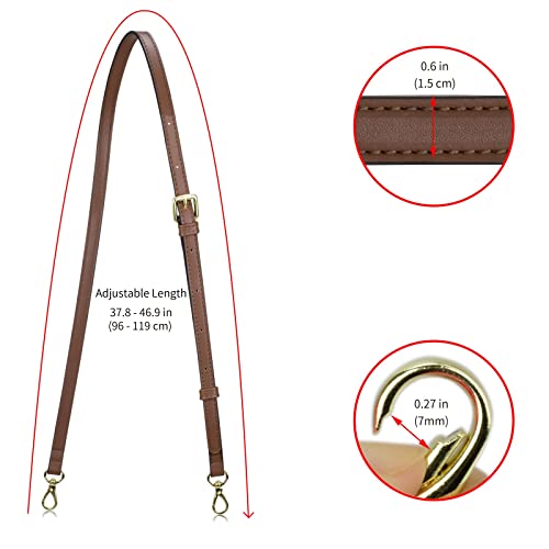 Allzedream Leather Purse Strap Replacement Crossbody Handbag Long Adjustable (Dark Brown) - color: Dark Brown