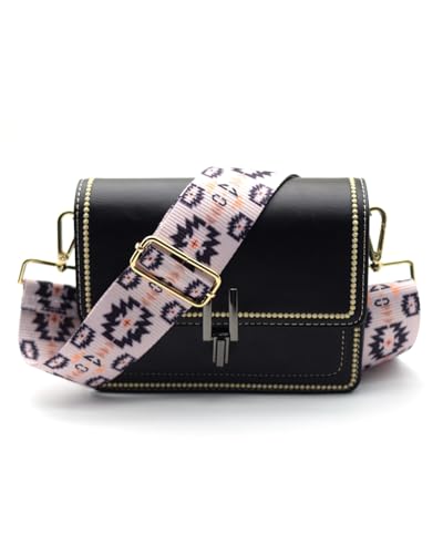Embroidered Purse Straps Replacement Crossbody Wide Adjustable Bag Straps | Thick Purse Strap for Crossbody Bags,Extra Long Strap,Cross Body Straps for Handbags,Bag Straps for Tote Bags,Shoulder Straps - color: Pink 1