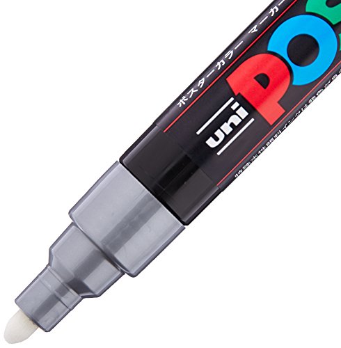 Uni Posca Medium Marker, Silver (PC5M.26) - color: silver, size: 1 Count (Pack of 1)