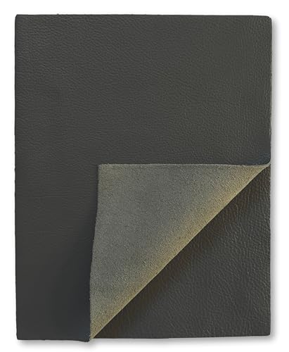 Natural Grain Cow Leather: 8.5'' x 11'' Pre Cut Leather Pieces (Grey, 5-Pack) - color: Grey, size: 5-Pack
